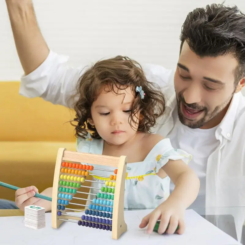 Klasyczna drewniana edukacyjna zabawka do liczenia koraliki przedszkole matematyka zabawki edukacyjne numer Montessori arytmetyka liczydło prezent dla malucha