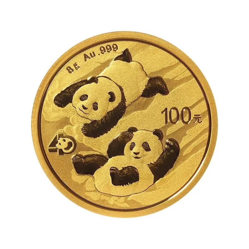 

2022 China Panda 24K Gold Commemorative Coin Real Original 8g Au.999 100 Yuan UNC