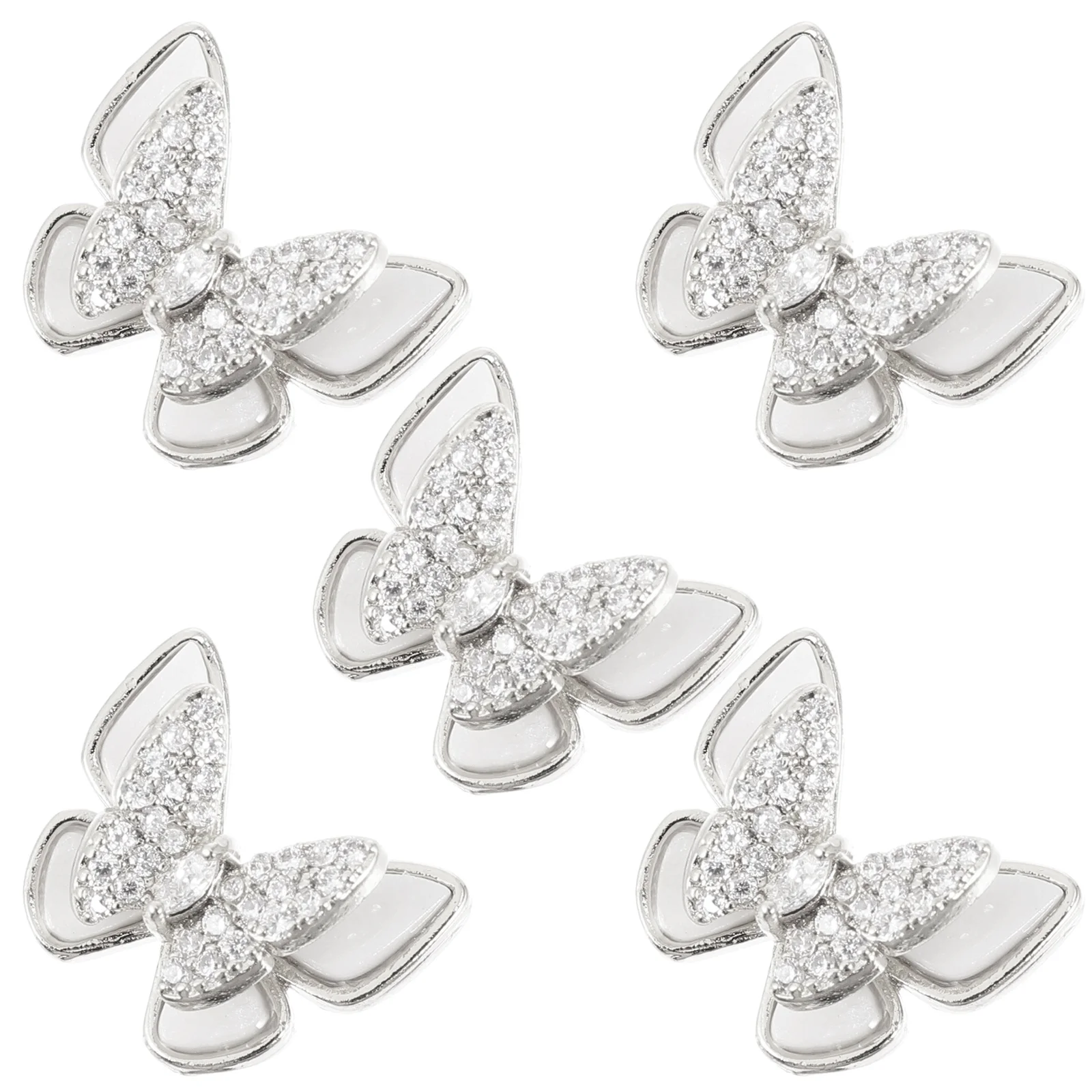 5 個のネイルアートラインストーンプレミアム DIY マニキュア装飾クリエイティブな爪のデザインのためのエレガントなスタッドチャームアクセサリー