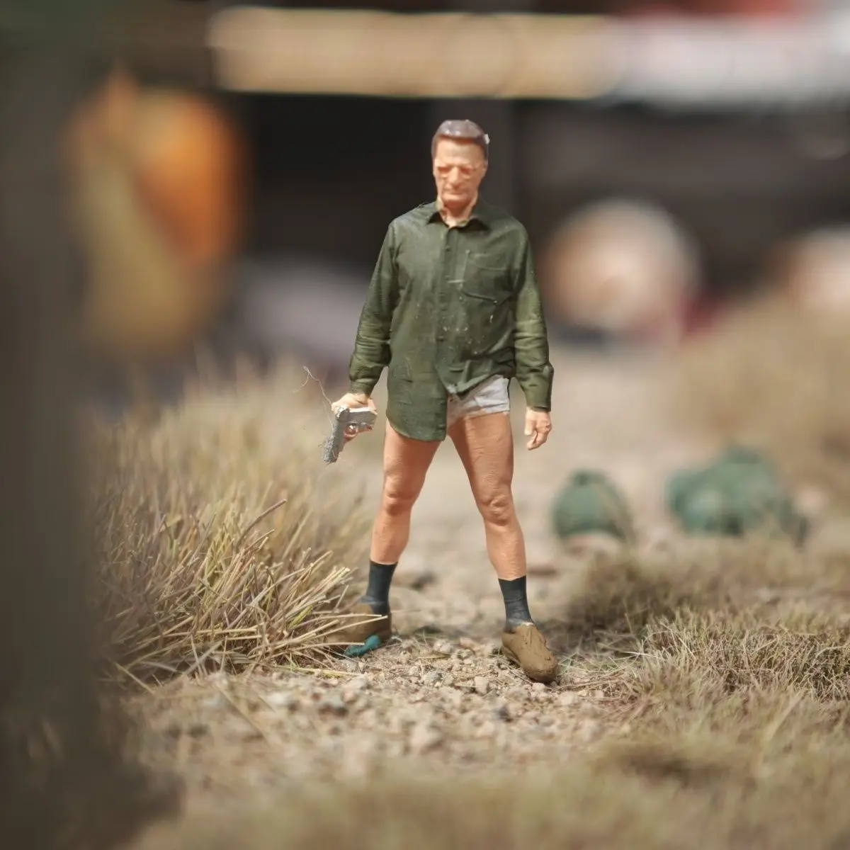 

Статическая модель-фигурка 1/64, диорама сцены с моделью автомобиля, белая миниатюра