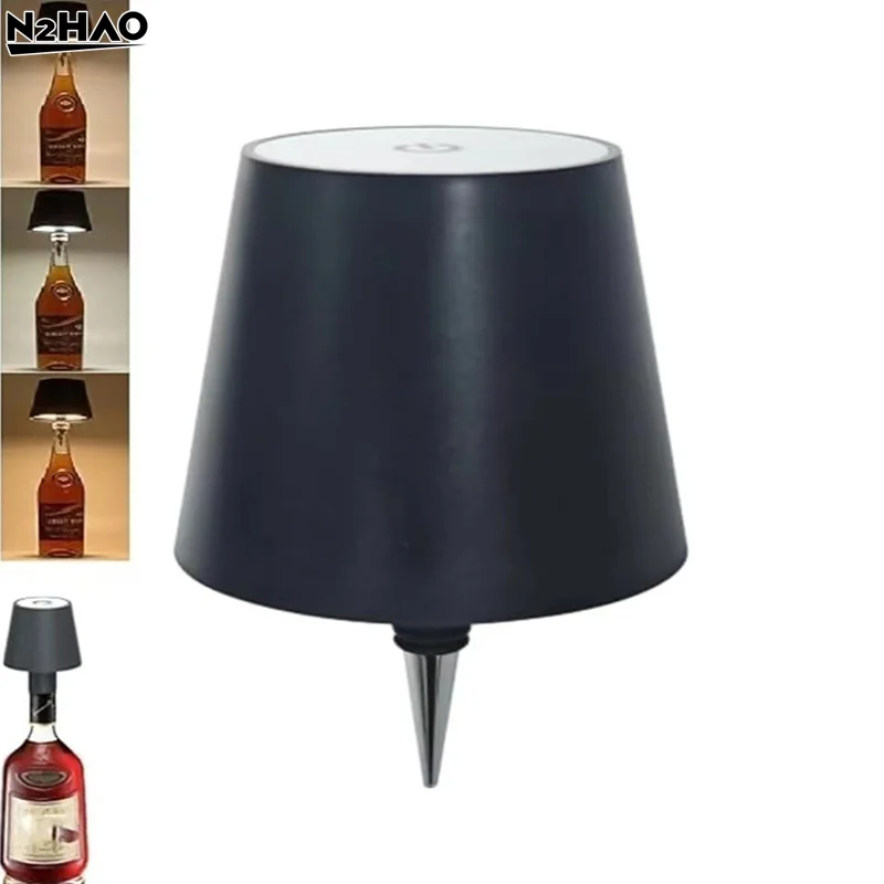 Wireless LED Wine Bottle Lamp Rechargeable Vases LED Light Dimming Mushroom Lamp Touch Control Table Lamp Decorative Night Light