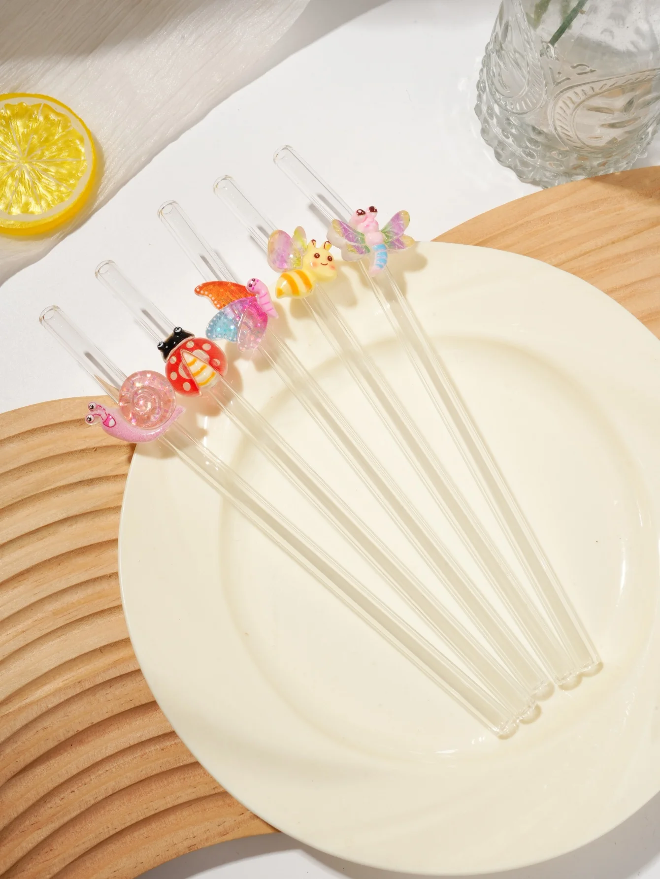5PCS Bendable transparent decorative drinking straw, popular beach & graduation table accent, delicate gift picks - view 3
