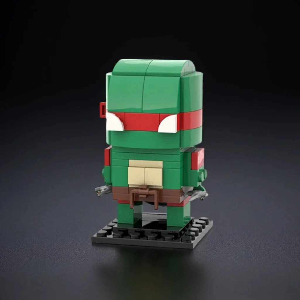 96 Uds BrickHeadz Raphaeles Ninjas tortugas máscara roja guerrero personalizado MOC diy modelo educativo bloques de construcción juguetes de cumpleaños regalo