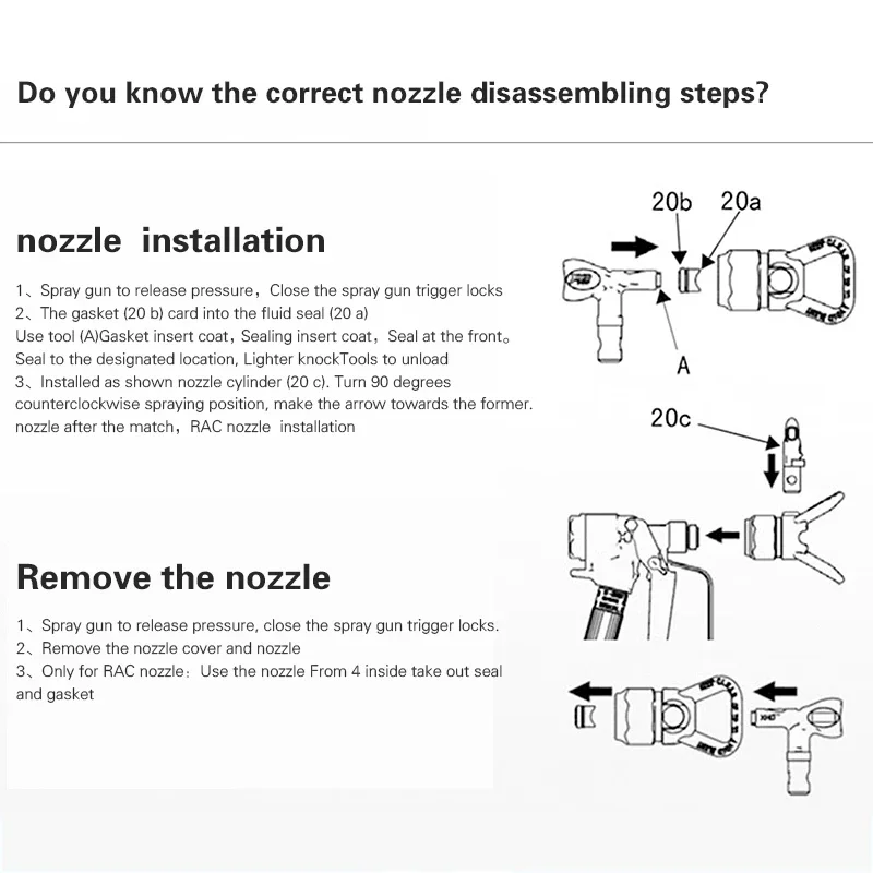 5/10 stuks spuittips omkeerbare spuittip airless spuitmonden voor airless verfspuitpistolen en airless spuitmachine