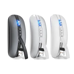 Dual Mode Wireless Bluetooth-compatible Silent Mouse USB 2.4G 2400DPI Noiseless Mute Mouse Type-C Charging For PC Laptop Mice