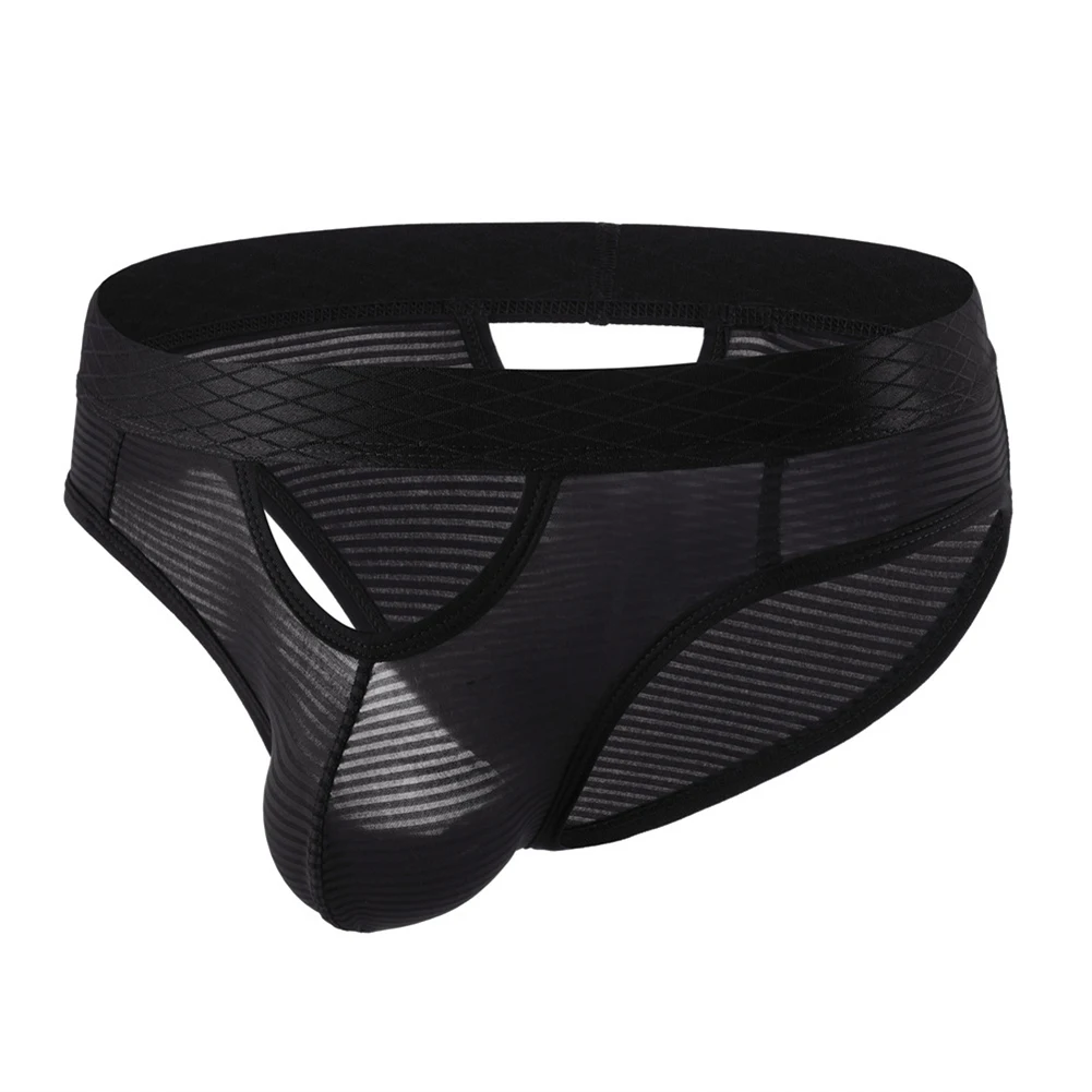 Hollow Out Underpants Breathable Briefs Brand New Condition Comfort Fit Daily Wear Stripes Pattern For Daily Use