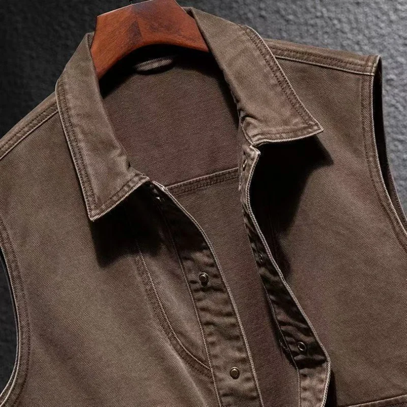 

New Vest Men, Spring And Autumn Outdoor Fishing Loose Trendy Casual With Large Pockets, Sleeveless Vest