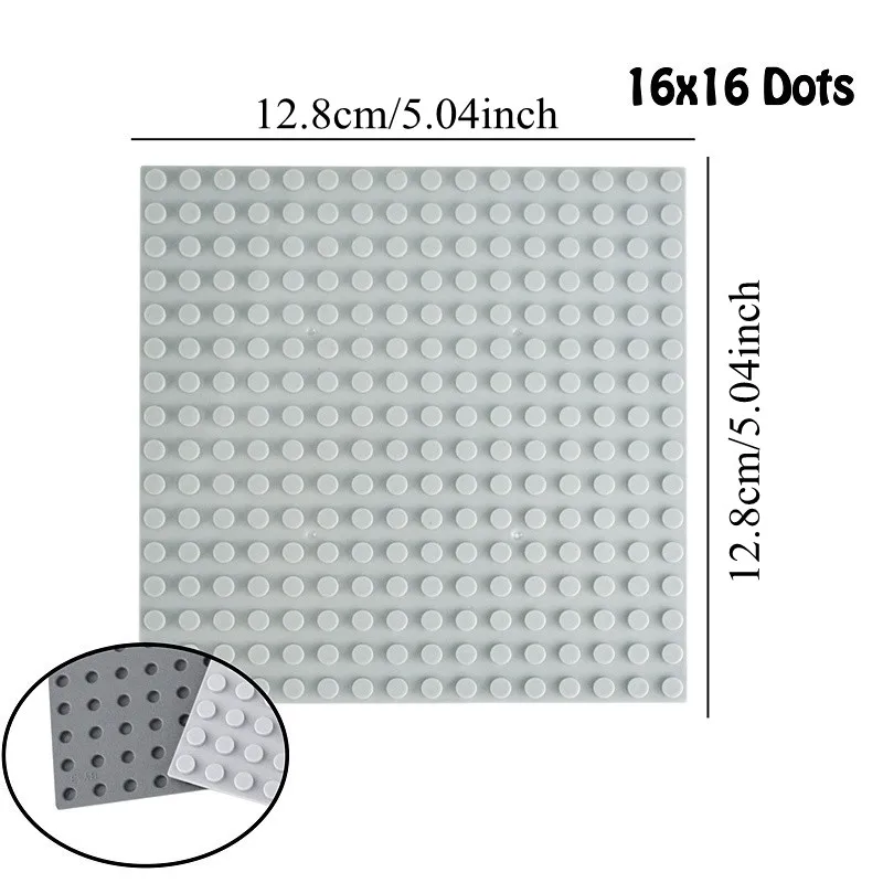 لوح أساسي لبنات البناء 16 × 16 نقطة، لوح قاعدة من الطوب الجسيمي الصغير 12.8 × 12.8 سم، متوافق مع الشخصيات الصغيرة #5