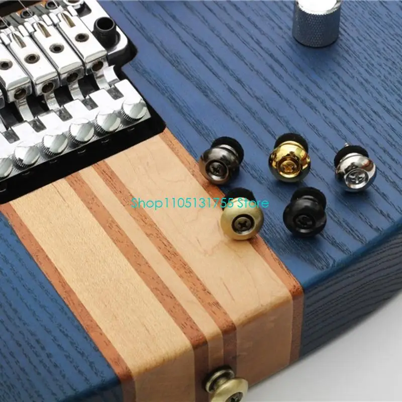 K0EF 2Pcs Guitar Strap Lock Guitar Strap Button Metal Strap Lock Flat Mushroom Head