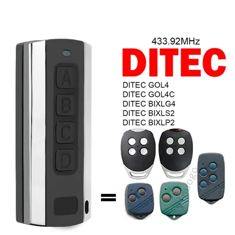 DITEC GOL4 GOL4C BIXLG4 BIXLS2 BIXLP2 차고 원격 제어 433MHz 차고 게이트 오프너 DITEC 원격 제어와 호환 가능