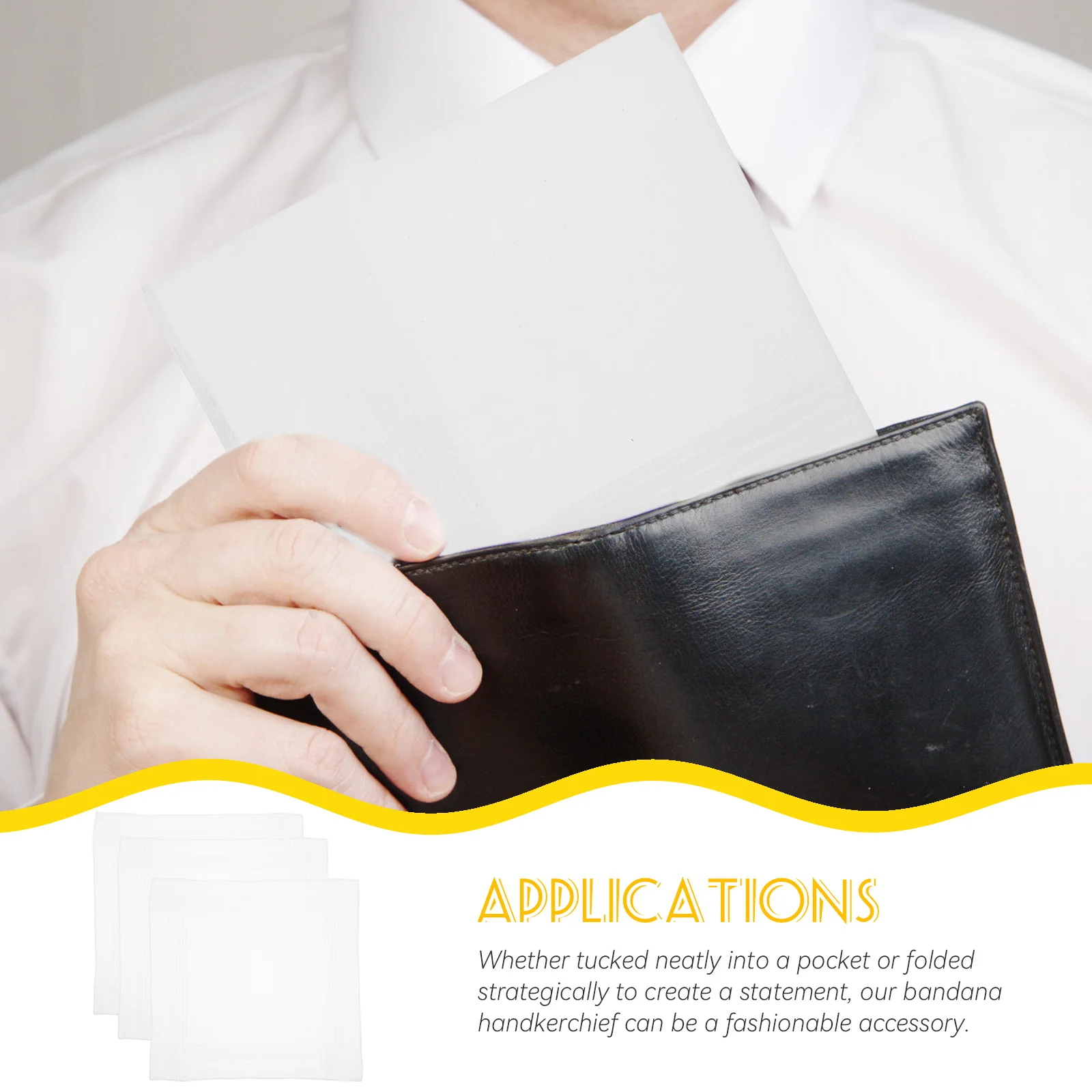 3 шт., хлопковая бандана, простой дизайн, мужской модный аксессуар для повседневной носки или вечеринки, хлопковый носовой платок