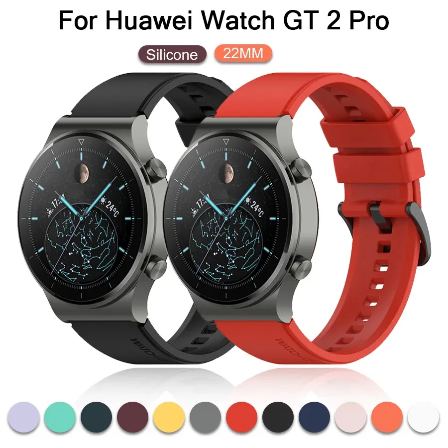 22mm Silicone Watch Strap For HUAWEI WATCH GT4 46mm Watch 4/3 Pro Smartwatch band for Huawei Watch GT Runner Belt Accessories