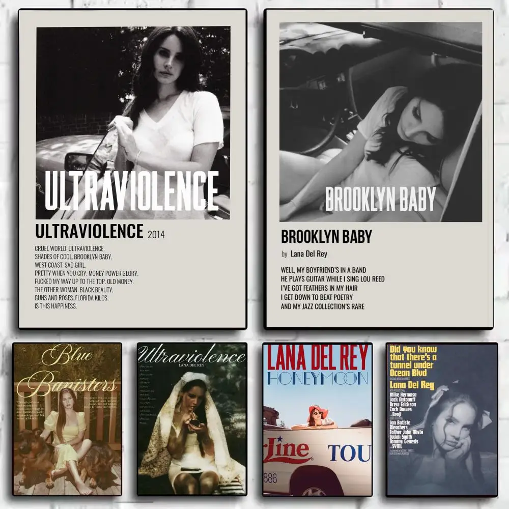 Sängerin L-Lana Del Rey Poster, moderner ästhetischer Wand-Kunstdruck, minimalistisches Poster, Schlafzimmer, Wohnzimmer, Heimdekoration, Geschenk