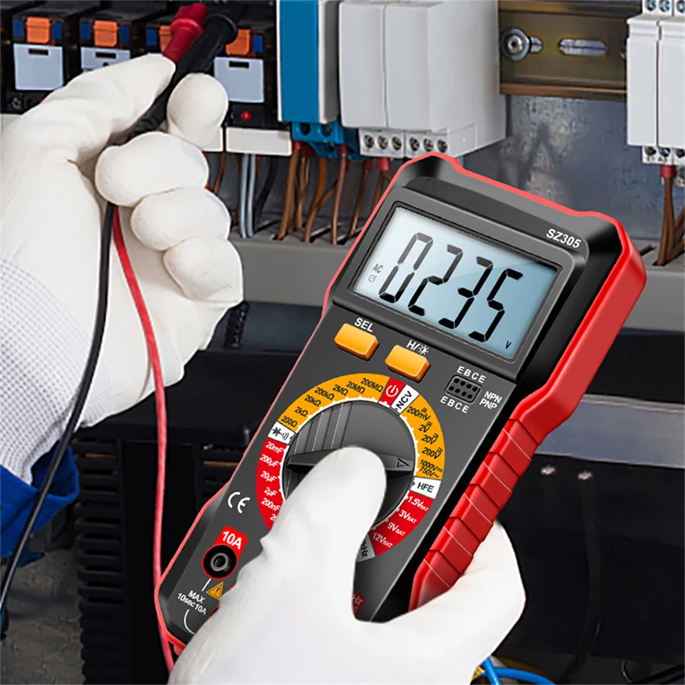 

2025 New Digital Multimeter Professional AC/DC Voltage Ammeter Capacitor HFE Triode NCV Voltage Induction Electrician Tester