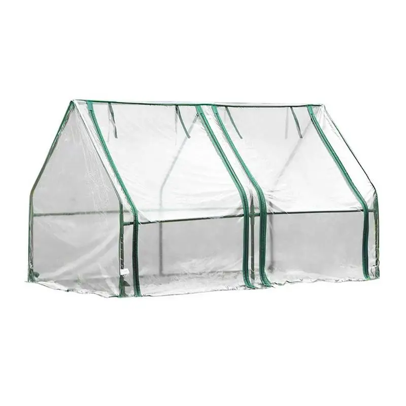 

Portable Grow Tunnel Cover Mini Cloche Greenhouse With Zipper Doors Portable Seedling Rain Proof Polytunnel Green Houses