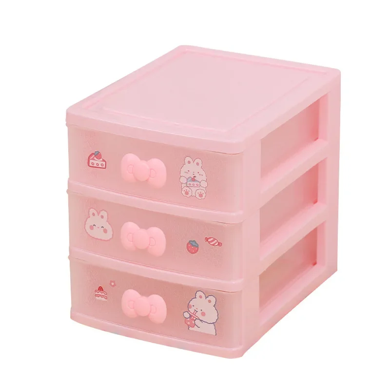 Style Cosmetics Storage Box Desktop Drawer Type Student Dormitory Bedroom Table Jewelry Dresser Shelf Organizer Storage Box