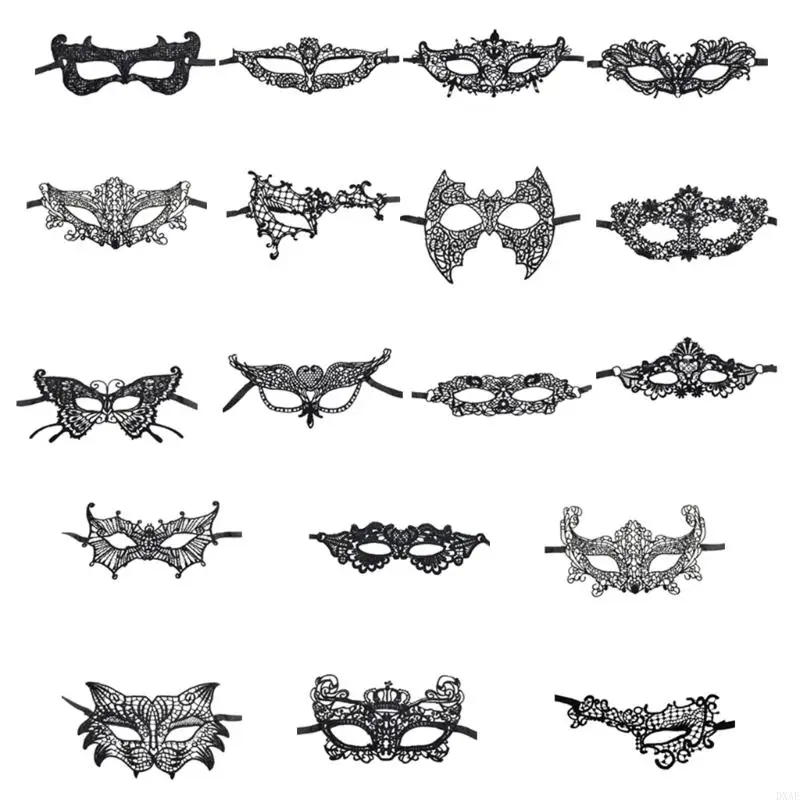 

DXAE Halloween Masquerade Mask Lace Eyemask Venetians Mask for Carnival Party Costume Ball Half Face Mask Blindfold Gifts