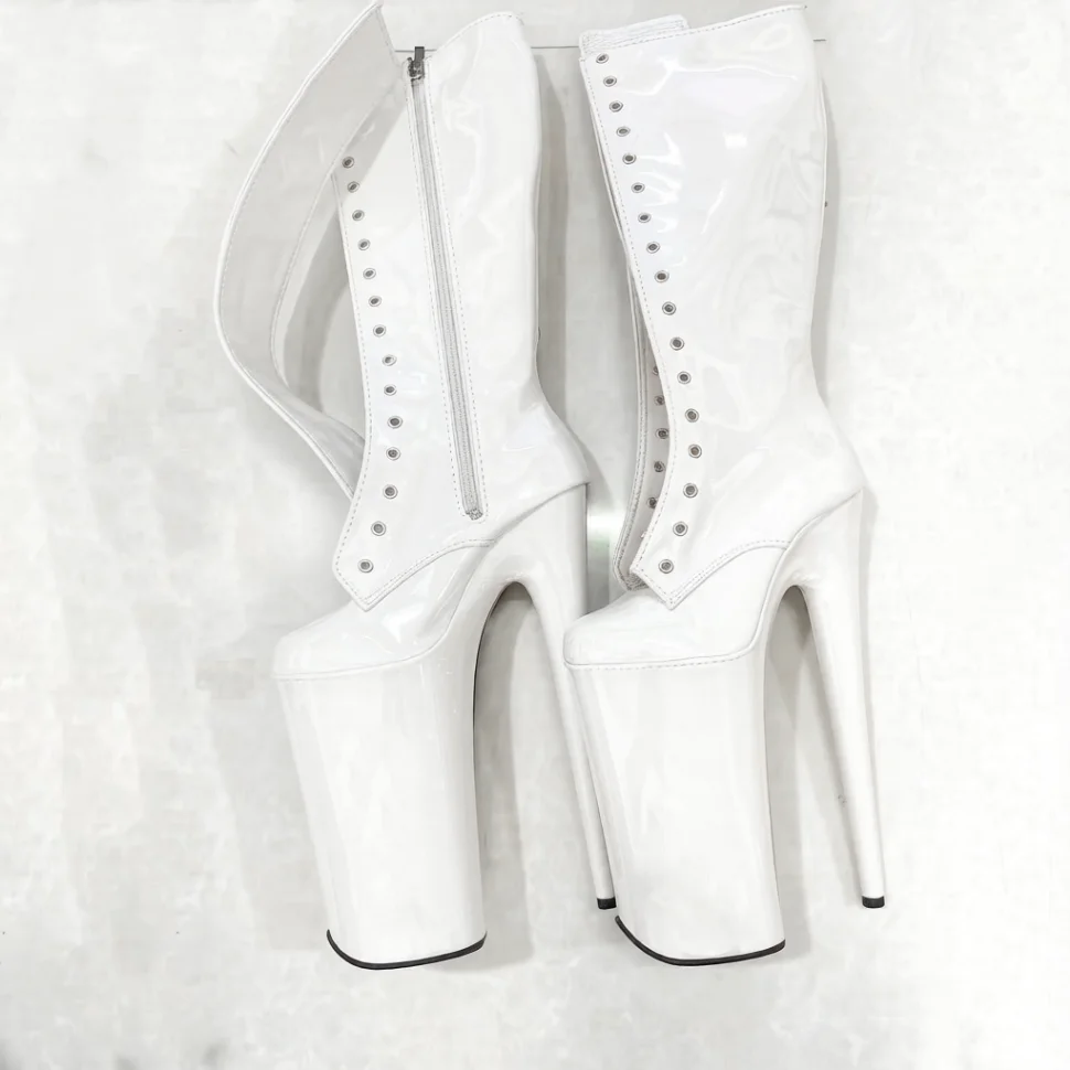 

Women's 26cm 10 Inch Thigh High Boots Lace Up Stiletto Heels Red Black White Gothic Punk Stage Performance Pole Dance Exotic