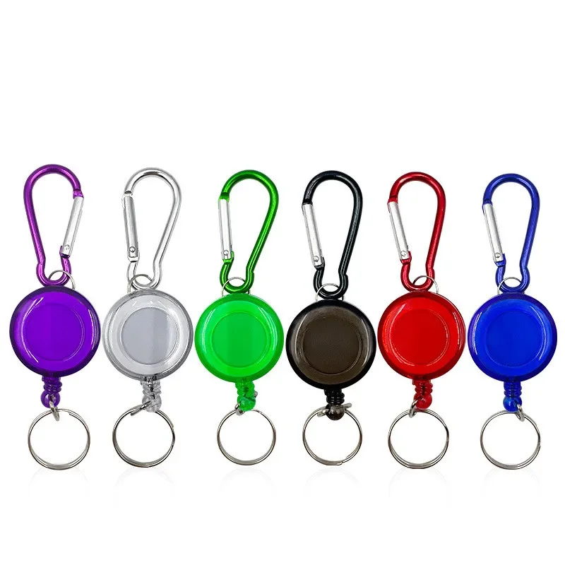 

1Pcs Fly Fishing Rope Tape Measure Tools Carabiner Clip Retractor Keychain Retractable Reel Badge Holder Portable