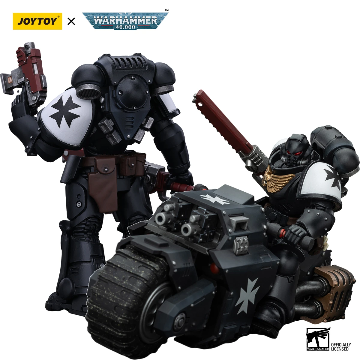 

[IN STOCK] JOYTOY Warhammer 40k 1/18 Action Figure Space Marines Black Templars Outriders Brother Valtus Model Toys