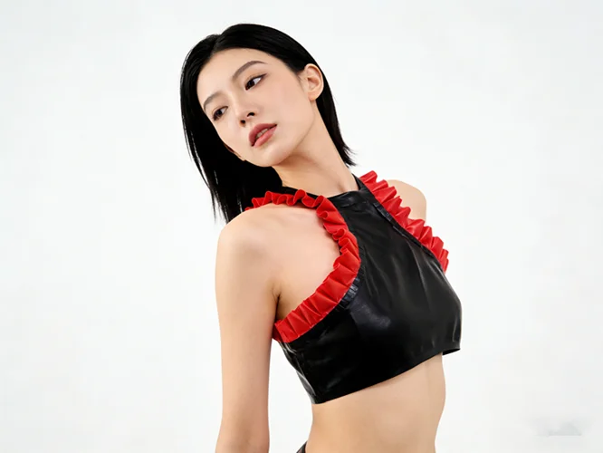 

Latex Briefs Rubber Underwear Latex black with red Trim Cosplay Handmade Women's underwear, handcrafted lace