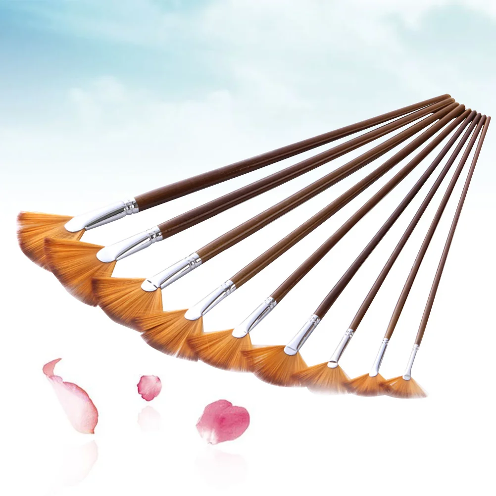

9Pcs Dual Color Nylon Hair Art Paint Brushes Set for Acrylic Oil Watercolor Gouache Painting Supplies Painting