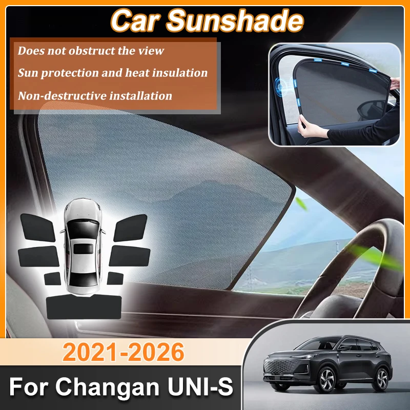 Auto Sun Visor For Changan UNI S Accessories 2026 2025-2021 Windshield Frame Blind Window Sun Visor Shade Anti-UV Car Body Kits
