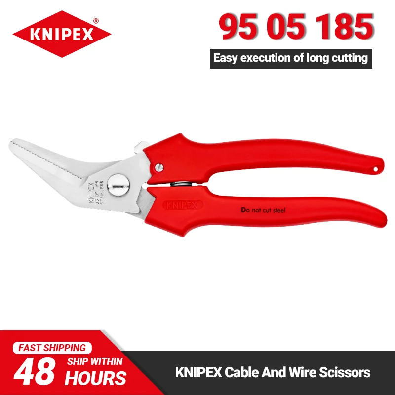 

KNIPEX Tools 95 05 185 Multifunctional Combination Shears 185mm Opening Spring Angled Shape Cable and Wire Scissors 115Grams