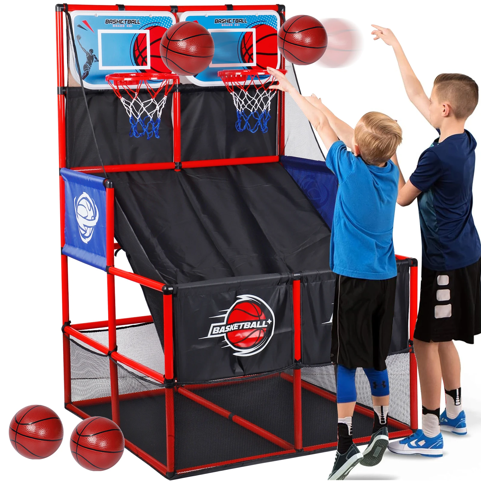 Arcade Basketball Game Set with Balls and Hoop,For Boys&Girls,Indoor Outdoor Toy,Ideal for Competition,Halloween/Christmas gifts