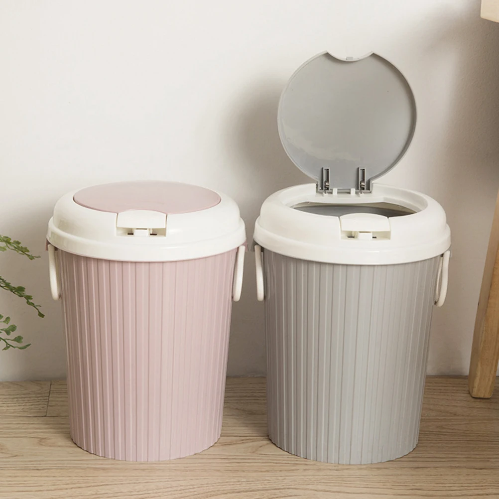 

Simple Trash Can Small Bin Waste Paper Kitchen Bathroom Desk Garbage Compact Fancy Household