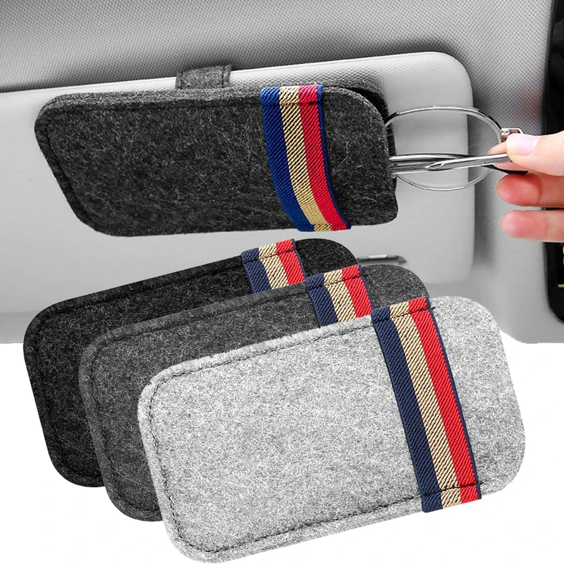 

Universal Car Sunglasses Organizer – Vent-Mount Clip with Elastic Retention Strap for Secure Eyewear Storage