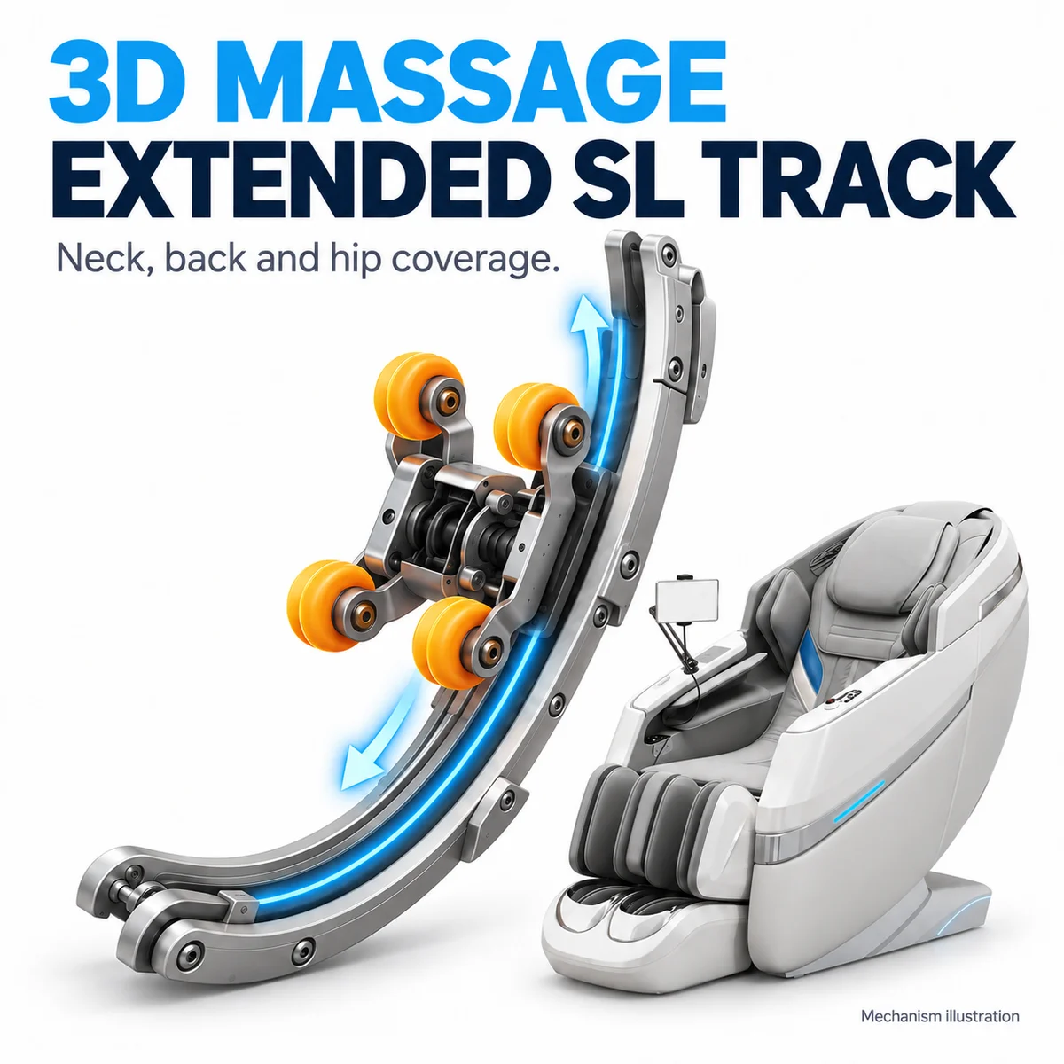 Massage Chair 3D SL Track Massage Chair, Zero Gravity Full Body Massage with Heat, Airbags & Foot Rollers