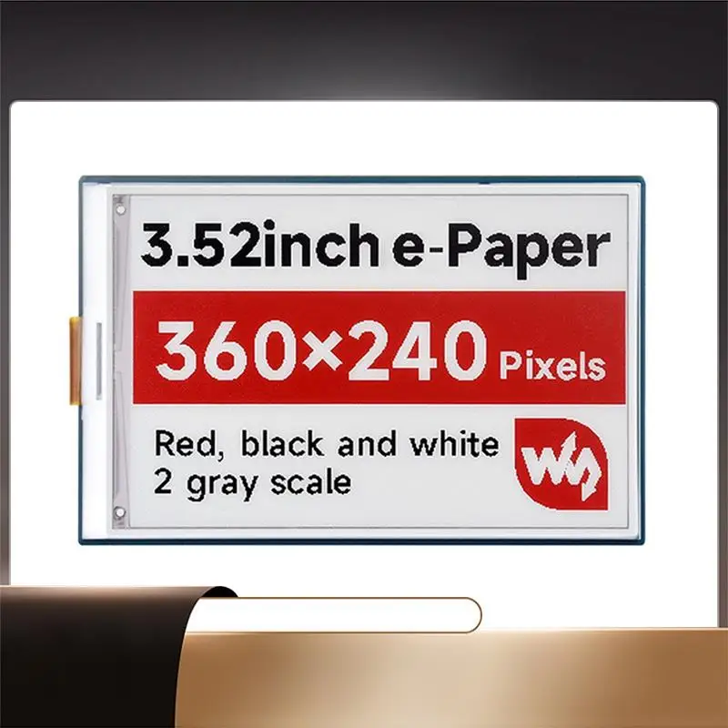 Waveshare 3.52Inch E-Ink Display Module E-Paper Red Black White Display 360×240 SPI Interface For Raspberry Pi 5/4B/3B/3B+-X64A