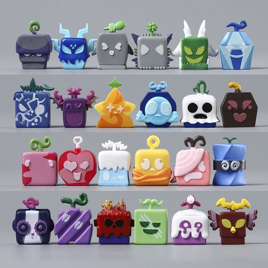 لعبة Blox Fruits شخصية لطيفة صغيرة من مادة PVC ألعاب تمثال 24 قطعة/المجموعة