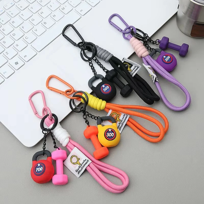 Creative INS Fitness Series Dopamine Barbell Plates Kettlebell Water Cups Dumbbells Keychain Keyring Simulation Pendant