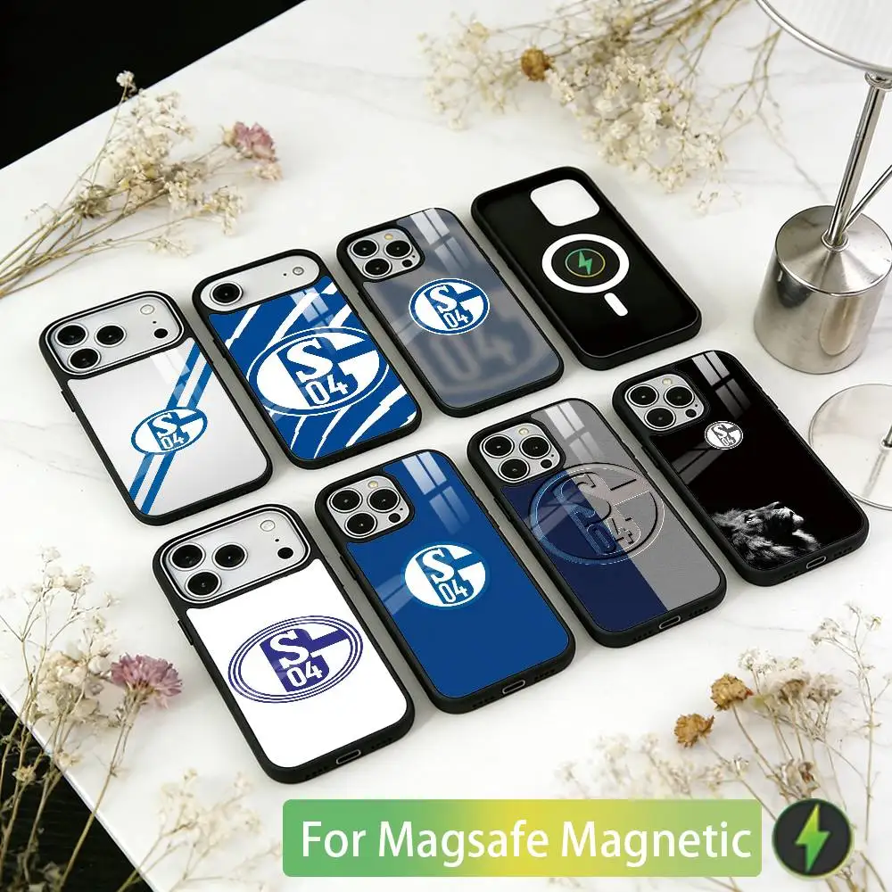 

S-Schalke 04-PC Phone Case For iPhone17,16,15,14,13,12,11 Plus,Pro Magnetic For Magsafe Wireless Charging