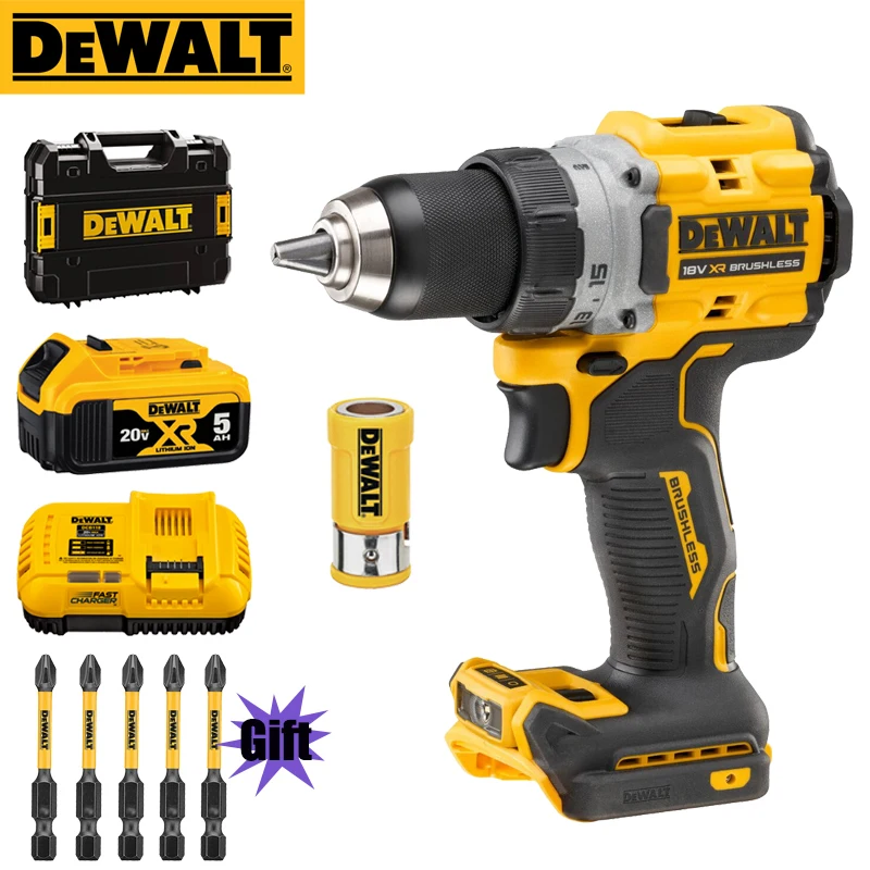 

DEWALT DCD800 DCB205 Electric Drill 20V 5.0Ah Battery Sets Brushless Cordless 1/2 in. Power Tool Screwdriver Driver