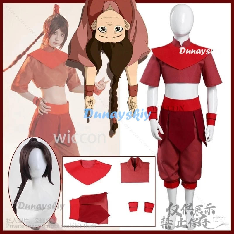 

Anime Avatar The Last Airbender Cosplay Ty Lee Costume Top Pants Wigs For Halloween Christmas Woman Girl Roleplay Customized