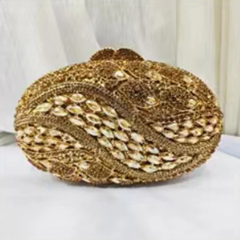 Gold Rhinestone Women Evening Clutch Crystal Wedding Bags Silver/Green Lady Diamond Party Prom Clutches Dinner Banquet Handbags