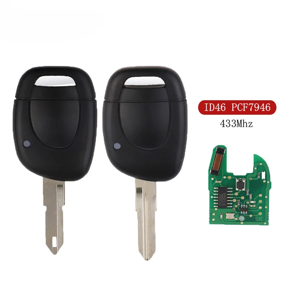 Clé de voiture à distance ID46 433MHZ, pour Renault Clio II Master Twingo Kangoo 1 2 3 Simbol Scenic Laguna Espace Trafic VAC102/NE73 Blade