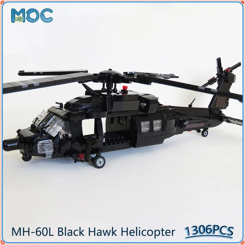 

MH-60L Black Hawk Helicopter Model MOC Building Blocks Creative Educational DIY Assemble Bricks Collection Toys Gifts 1306PCS