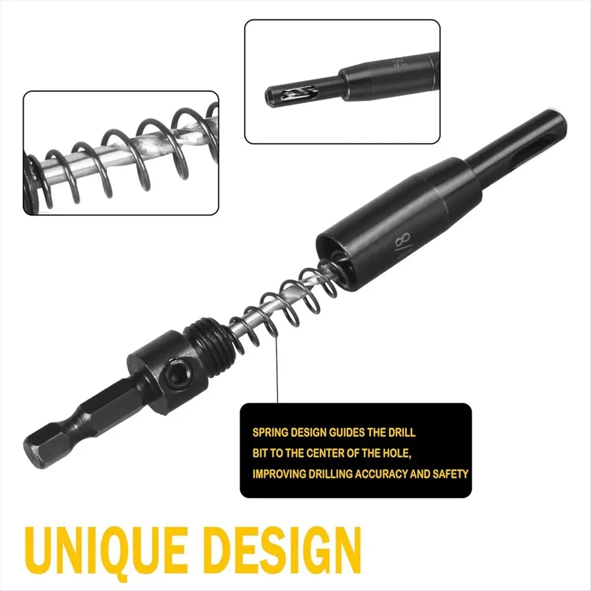 HITL Self-Centering Drill Bit for , 3/32 Inch, 7/64 Inch, 1/8 Inch with Bit Holder Center Finding Drill Bit