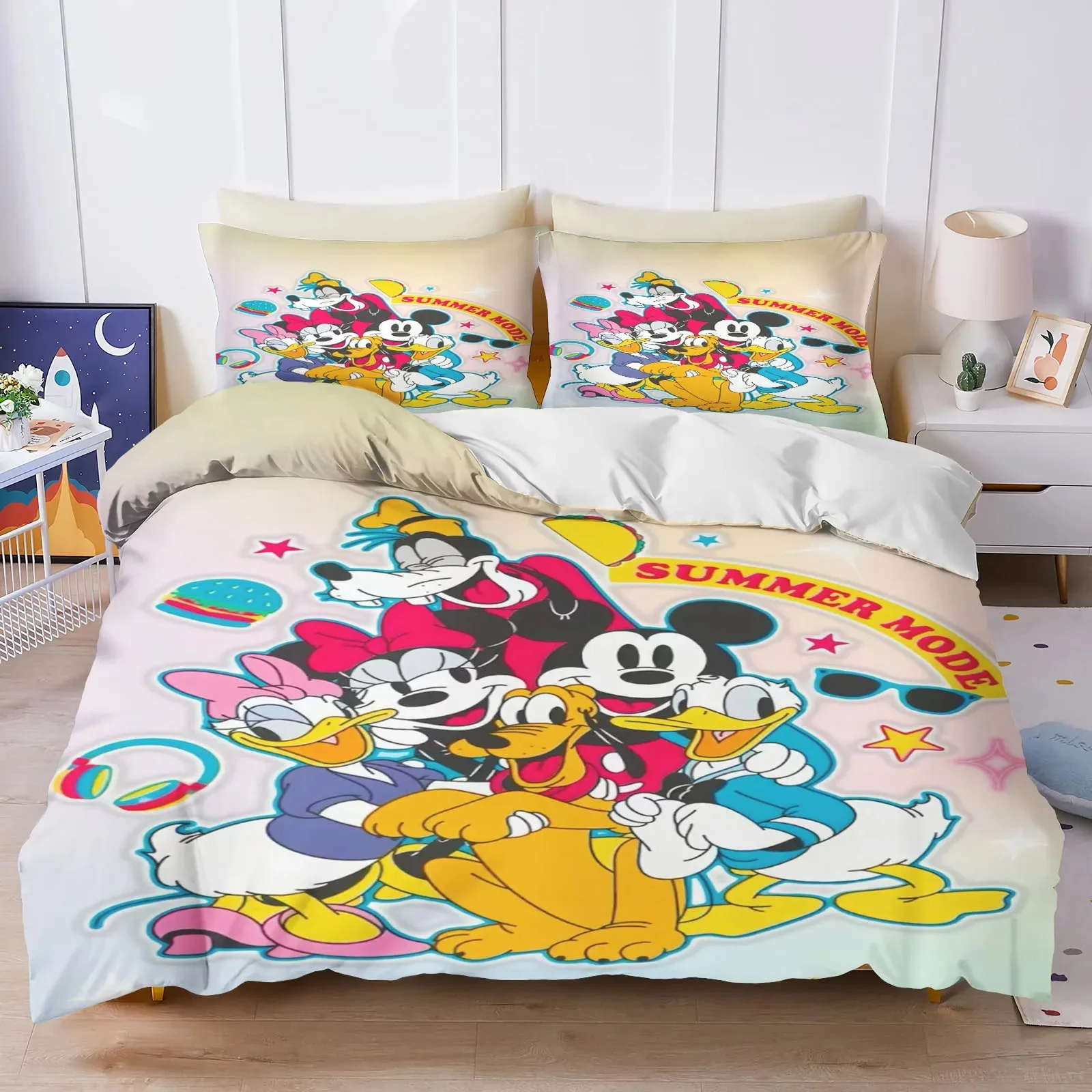 

Mickey Mouse comforter sets, Disney Cartoon Bedding Set, Boys & Girls Home Room Bedroom Duvet Set, Cute Quilt Set 140x200cm