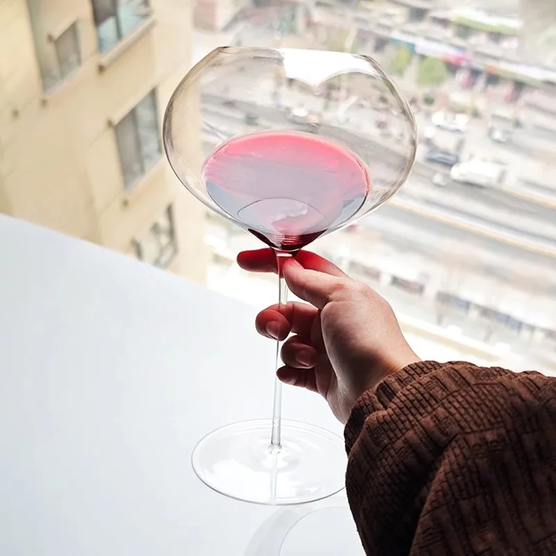 

2 шт. новая французская высококлассная бордовая чашка с кристаллами ручной работы, очень тонкий бокал для вина, аромат, увеличенный бокал