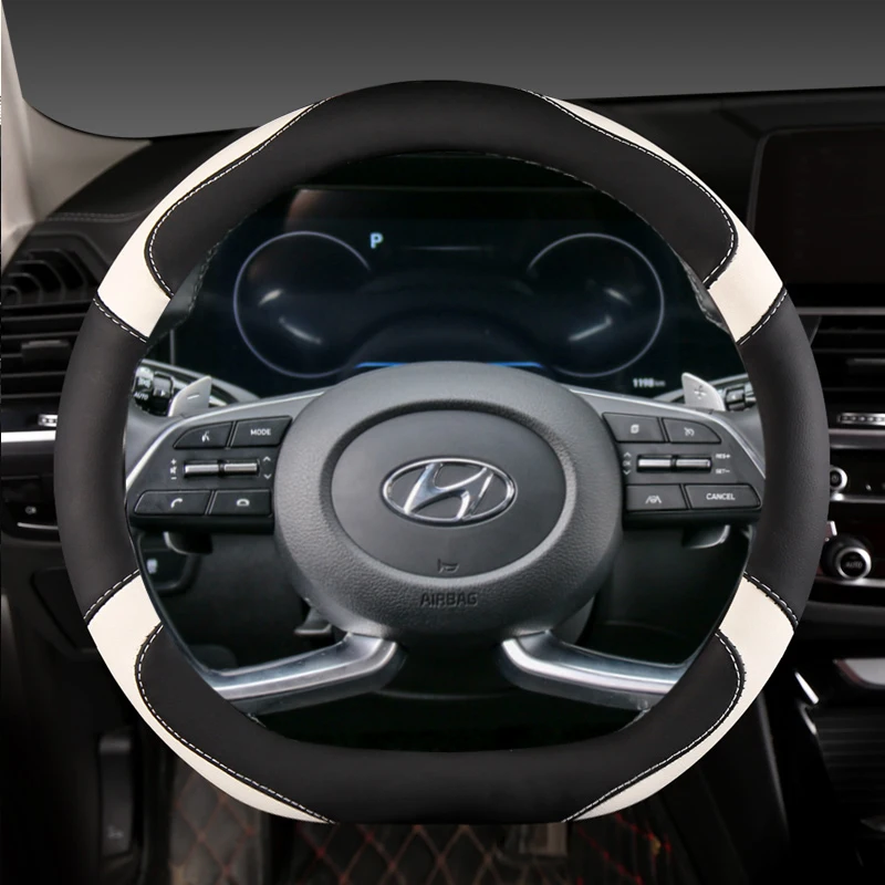 

Microfiber Leather D Shape Car Steering Wheel Cover For Hyundai Creta II 2021 2022 2023 2024 Auto Accessories