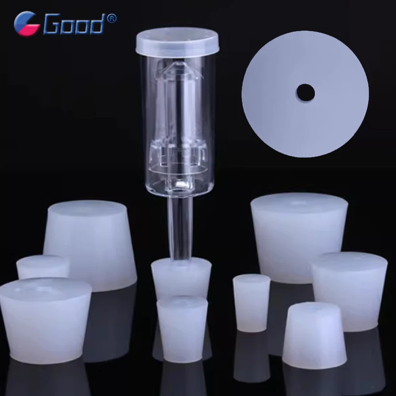 High Temperature Resistant Silicone  Solids Plug with 8mm Hole Perforated Silicone Plug Conical Bottle Sealing Plug