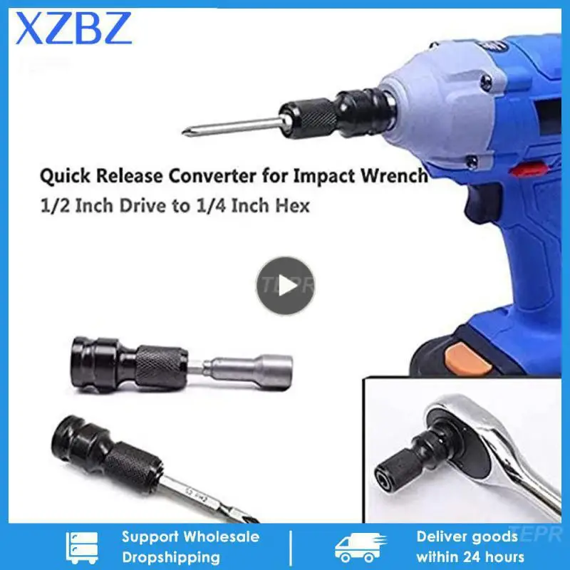 1/2inch Drive To 1/4in Impact Wrench Socket Set 1/4'' Hex Ratchet Socket Adapter Spanner Drive Converter Tool Drilling Bits