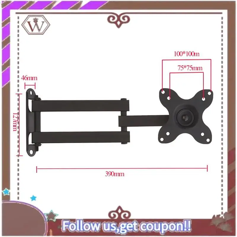 ABBG-TV جدار جبل توضيح شاشات كريستال بلورية الحركة الكاملة 15 بوصة تمديد الذراع إمالة قطب لمعظم 13 إلى 32 بوصة تلفاز LED دائم
