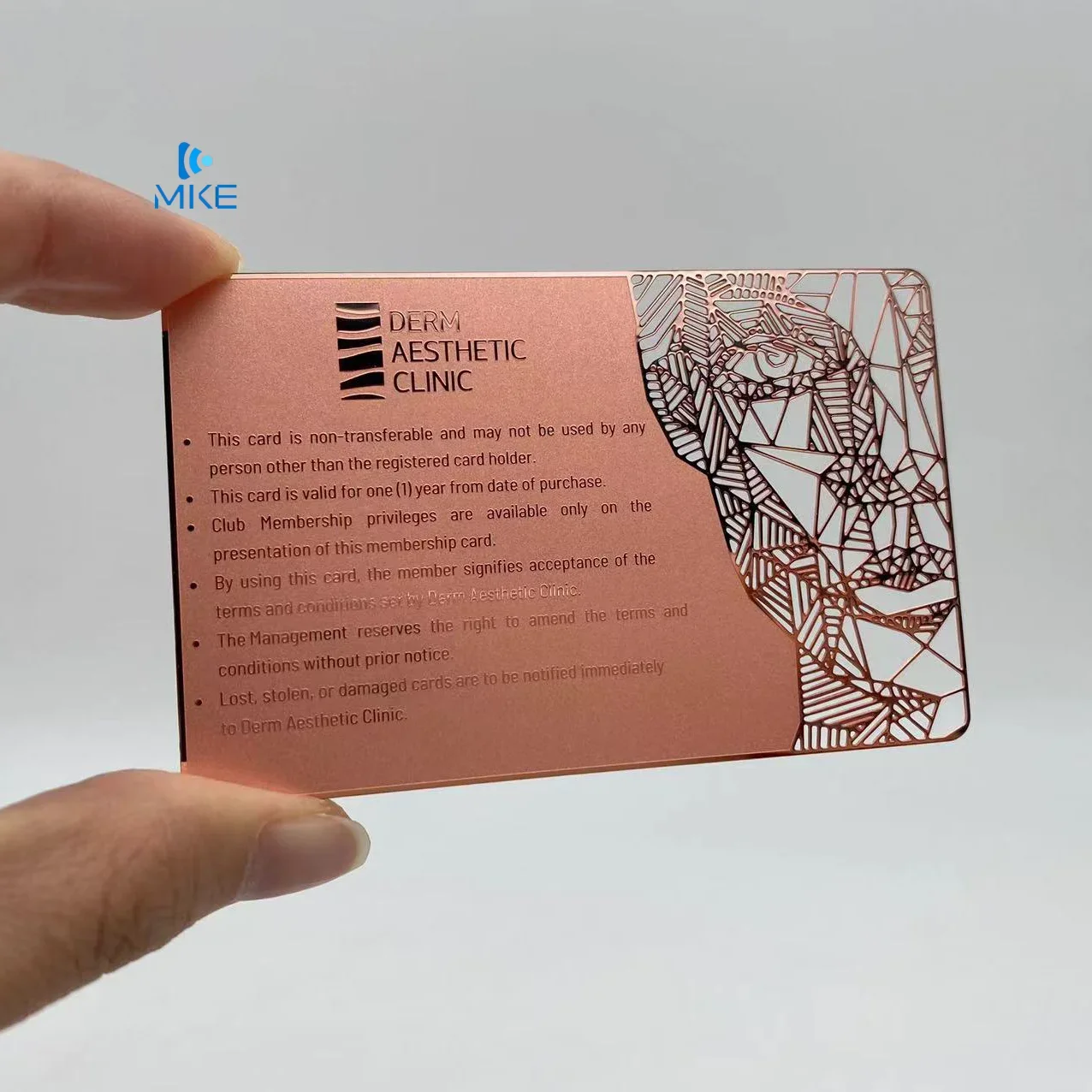 

Rose Gold Mirror Cutout Cards Metal