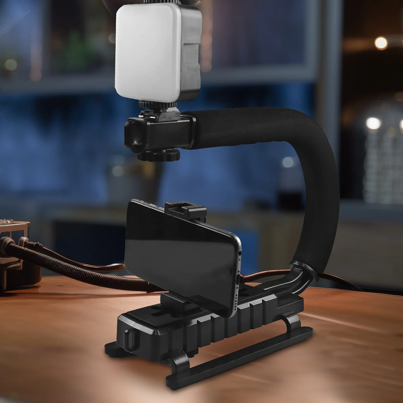 

Camera Stabilizer U-shaped Single Hot Shoe Lightweight Portable Video Recording Handle Grip Stabiliser Filming Accessories